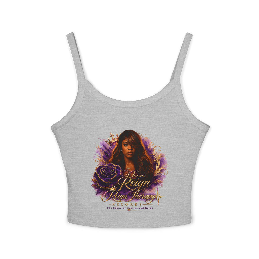 Women's Crop Tank Top - 'Reign' Floral Portrait Graphic