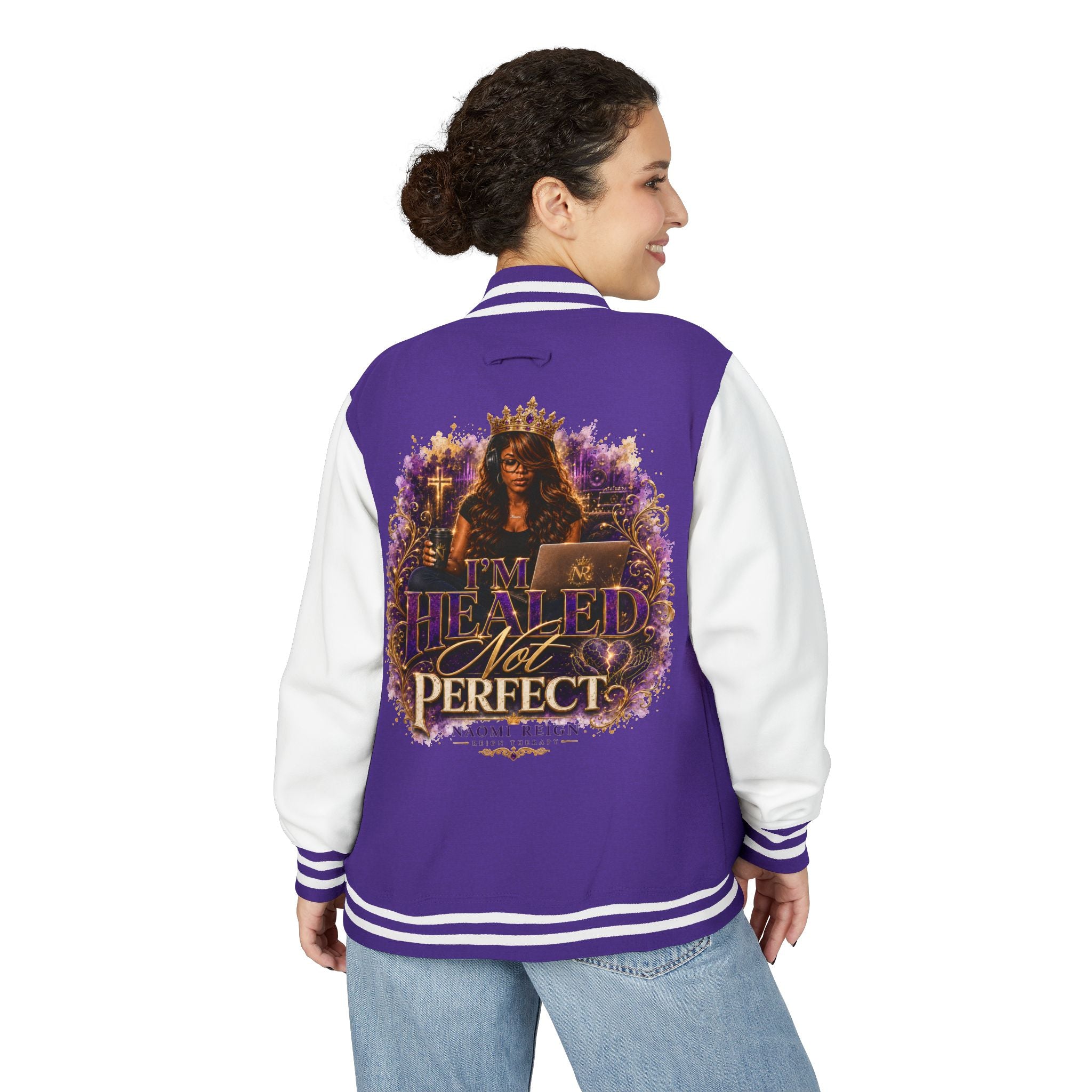 Unisex Heavyweight 'Healing Reign' Letterman Jacket