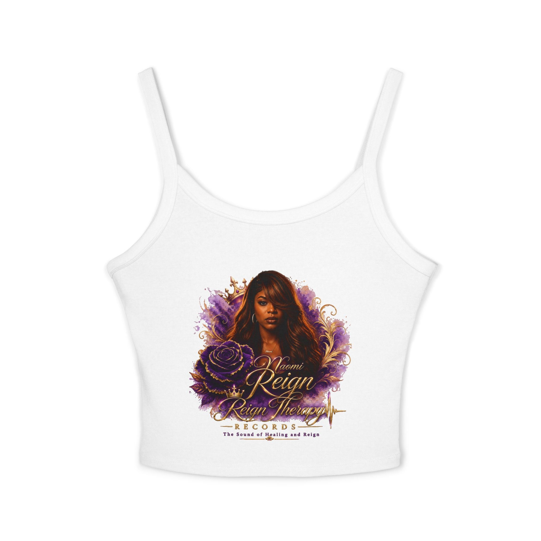 Women's Crop Tank Top - 'Reign' Floral Portrait Graphic