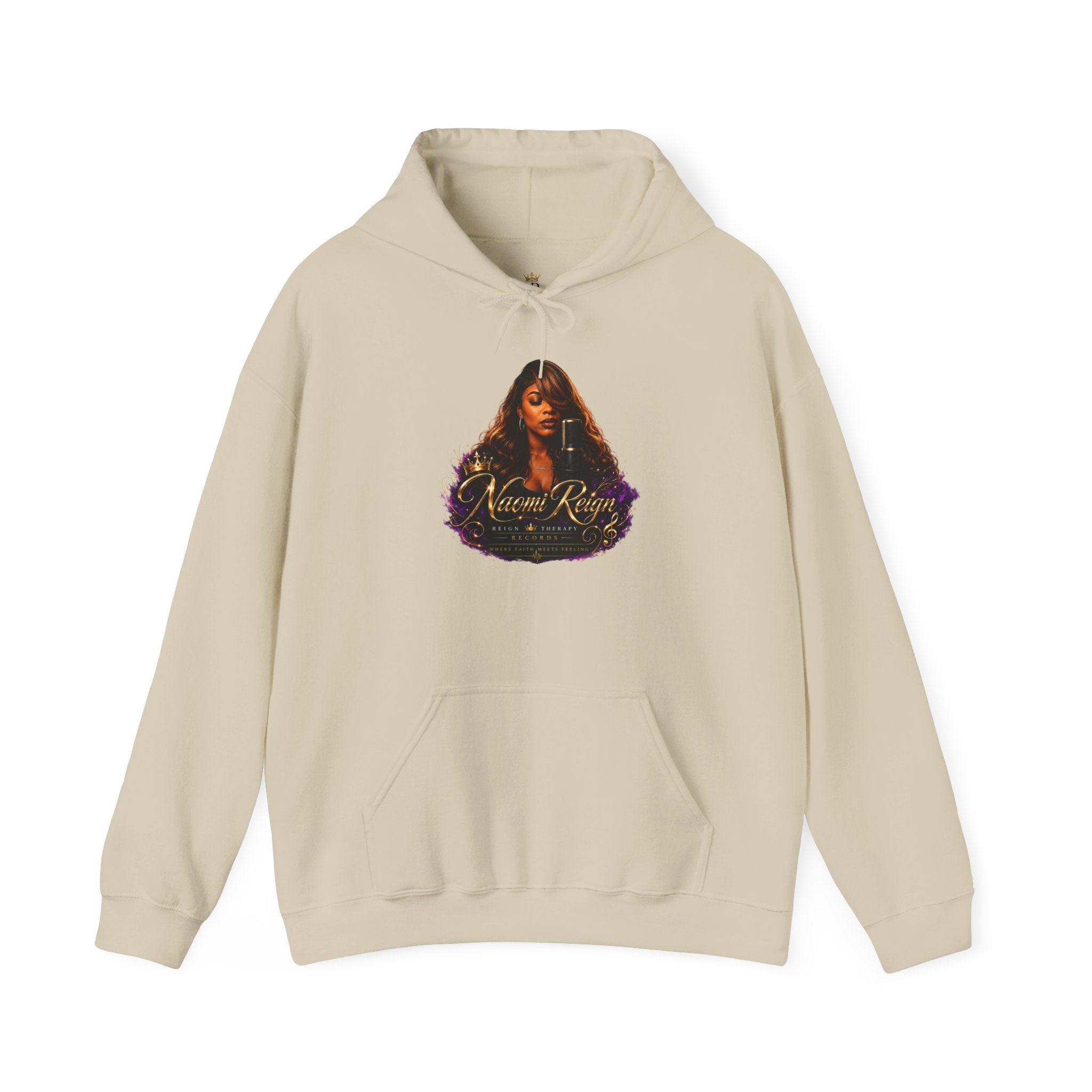 Portrait Graphic Hoodie — "Queen Reign" Script Design
