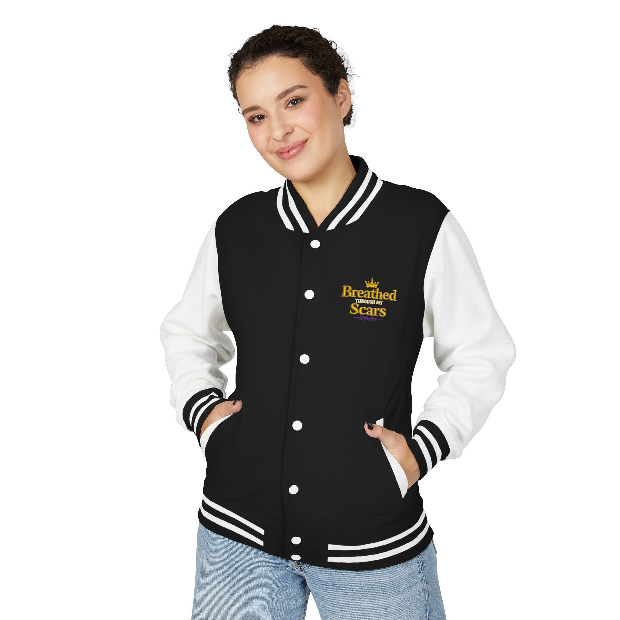 Unisex Heavyweight 'Healing Reign' Letterman Jacket