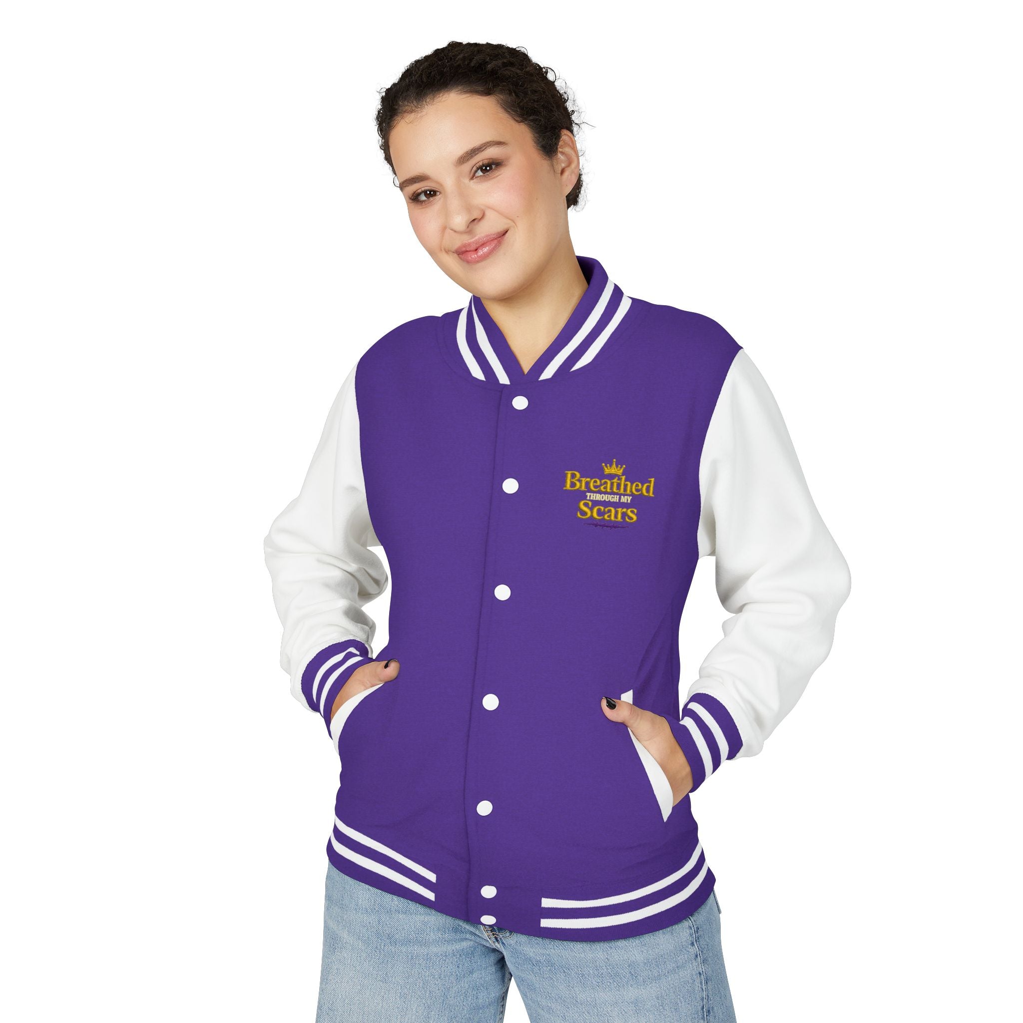 Unisex Heavyweight 'Healing Reign' Letterman Jacket