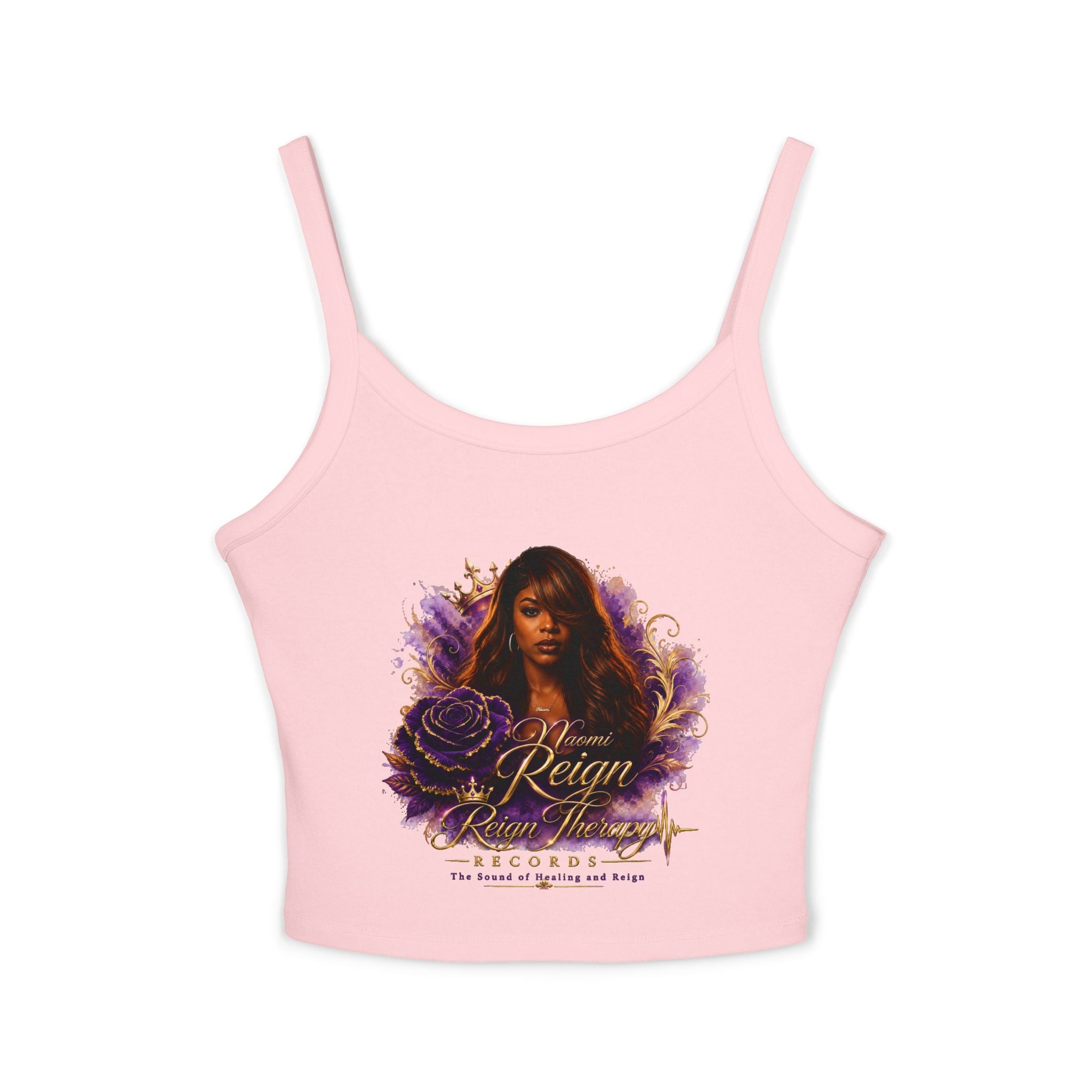 Women's Crop Tank Top - 'Reign' Floral Portrait Graphic