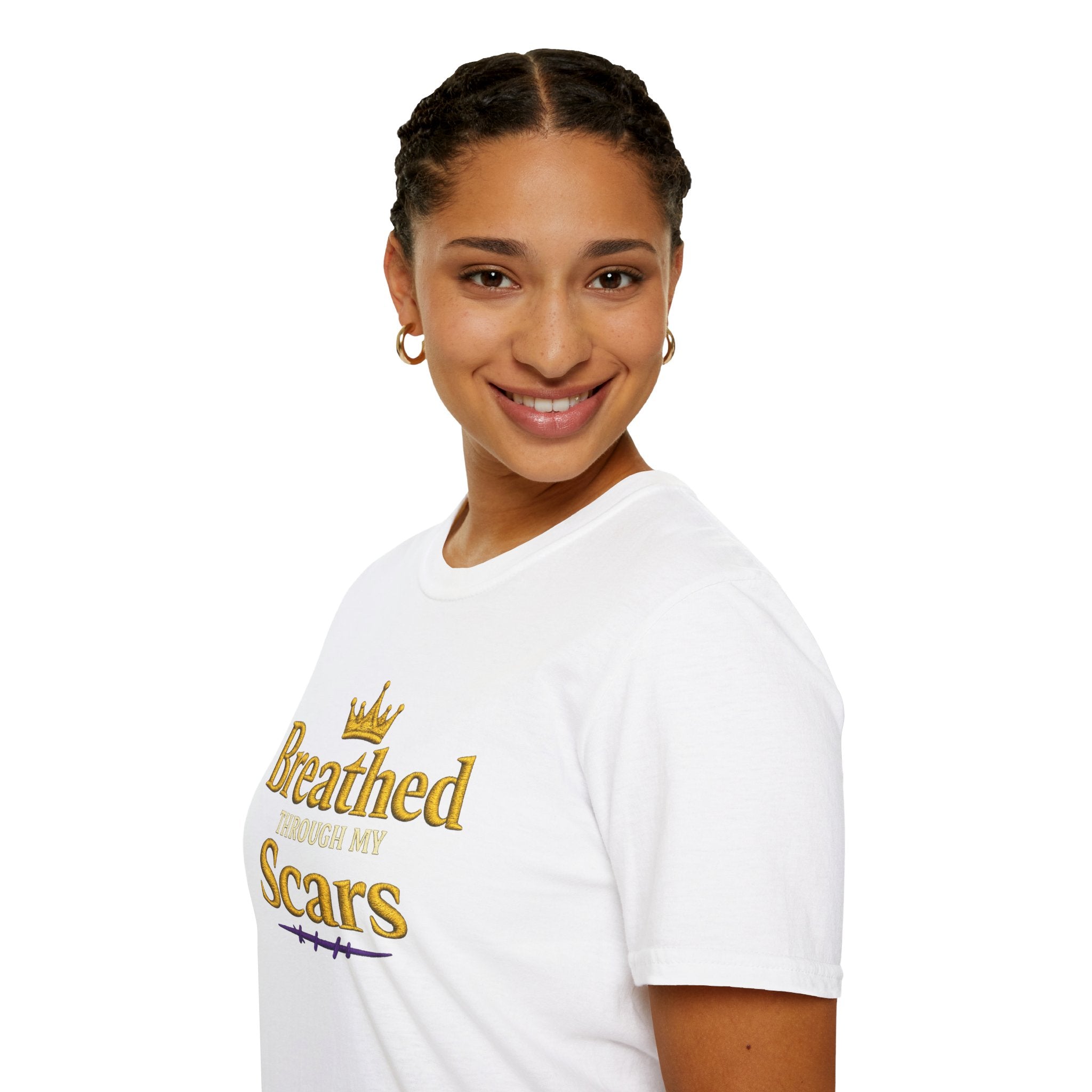 Breathed Through My Scars Graphic Tee — Inspirational Survivor T-Shirt