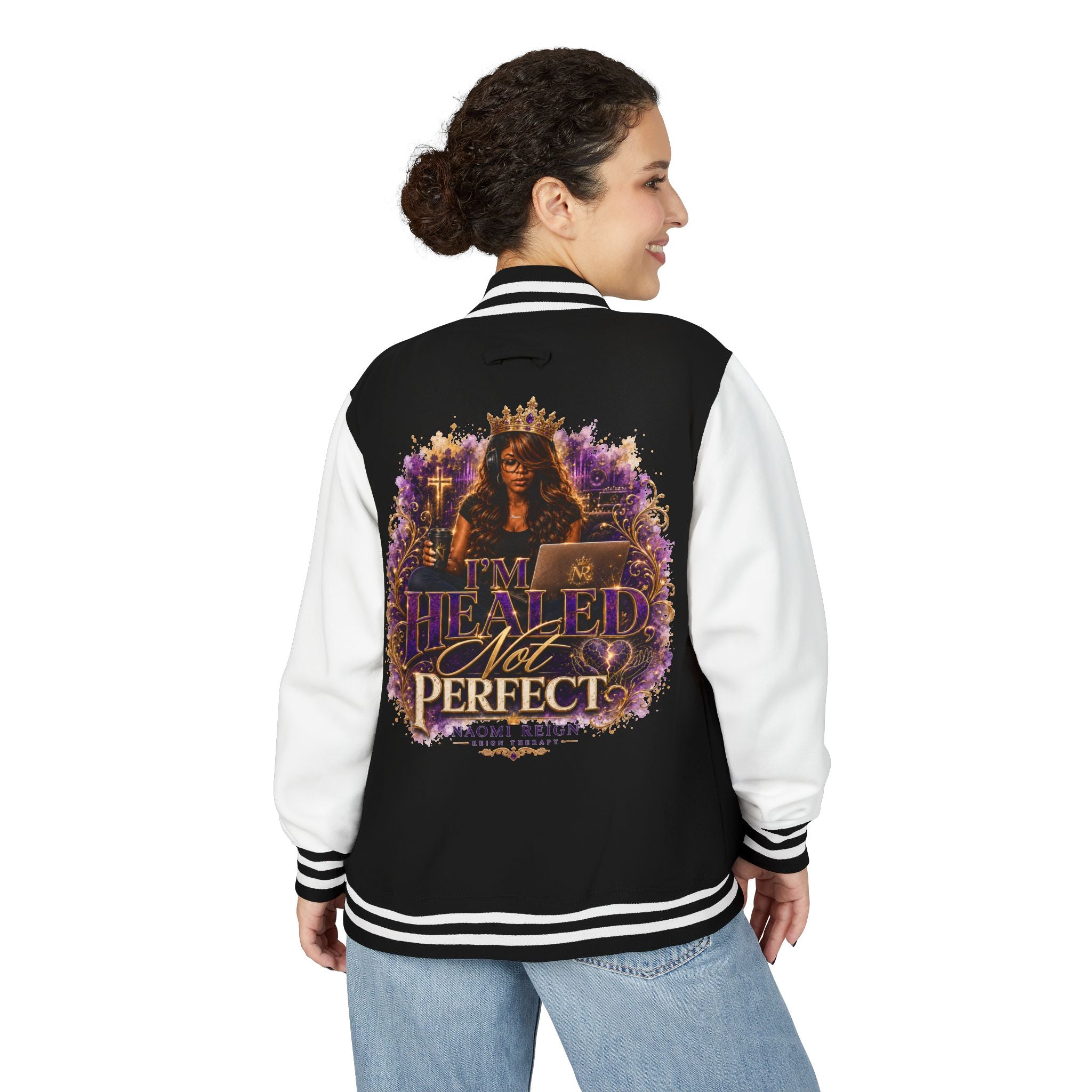 Unisex Heavyweight 'Healing Reign' Letterman Jacket