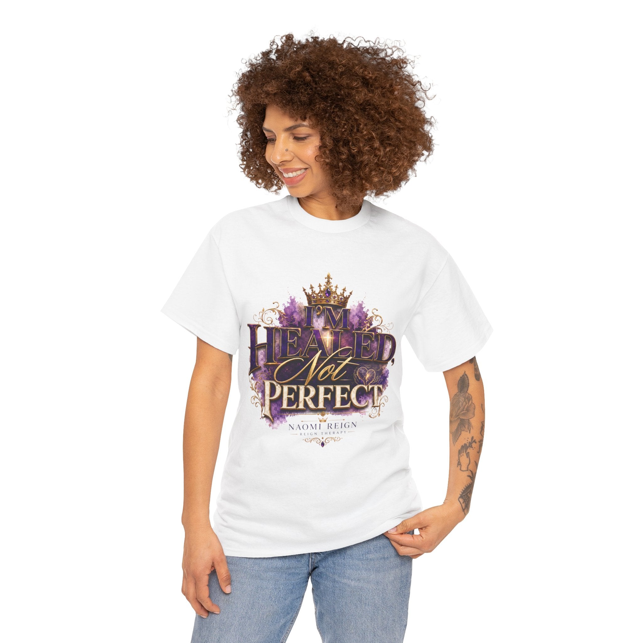 Faith T-Shirt — 'Healed Not Perfect' Inspirational Christian Tee