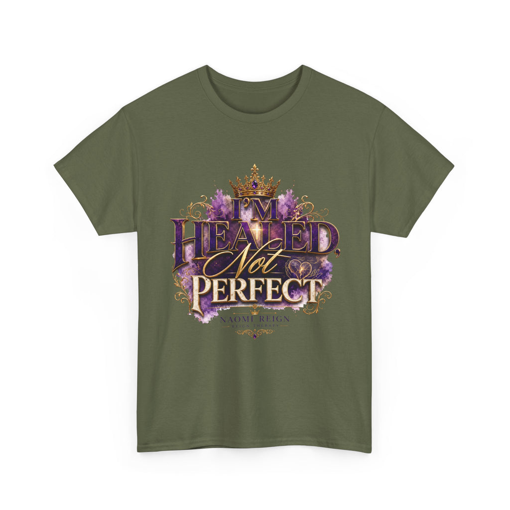 Faith T-Shirt — 'Healed Not Perfect' Inspirational Christian Tee