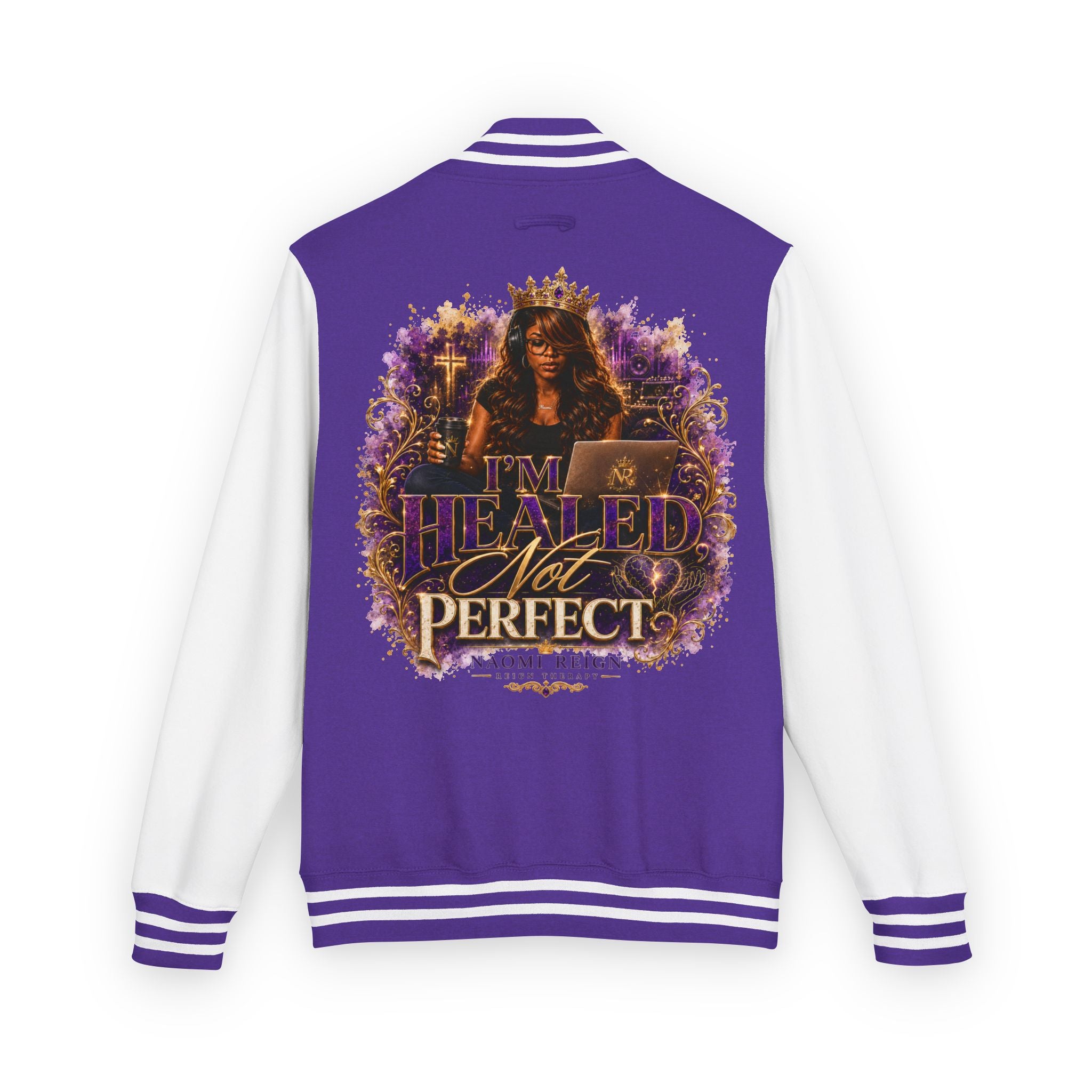 Unisex Heavyweight 'Healing Reign' Letterman Jacket