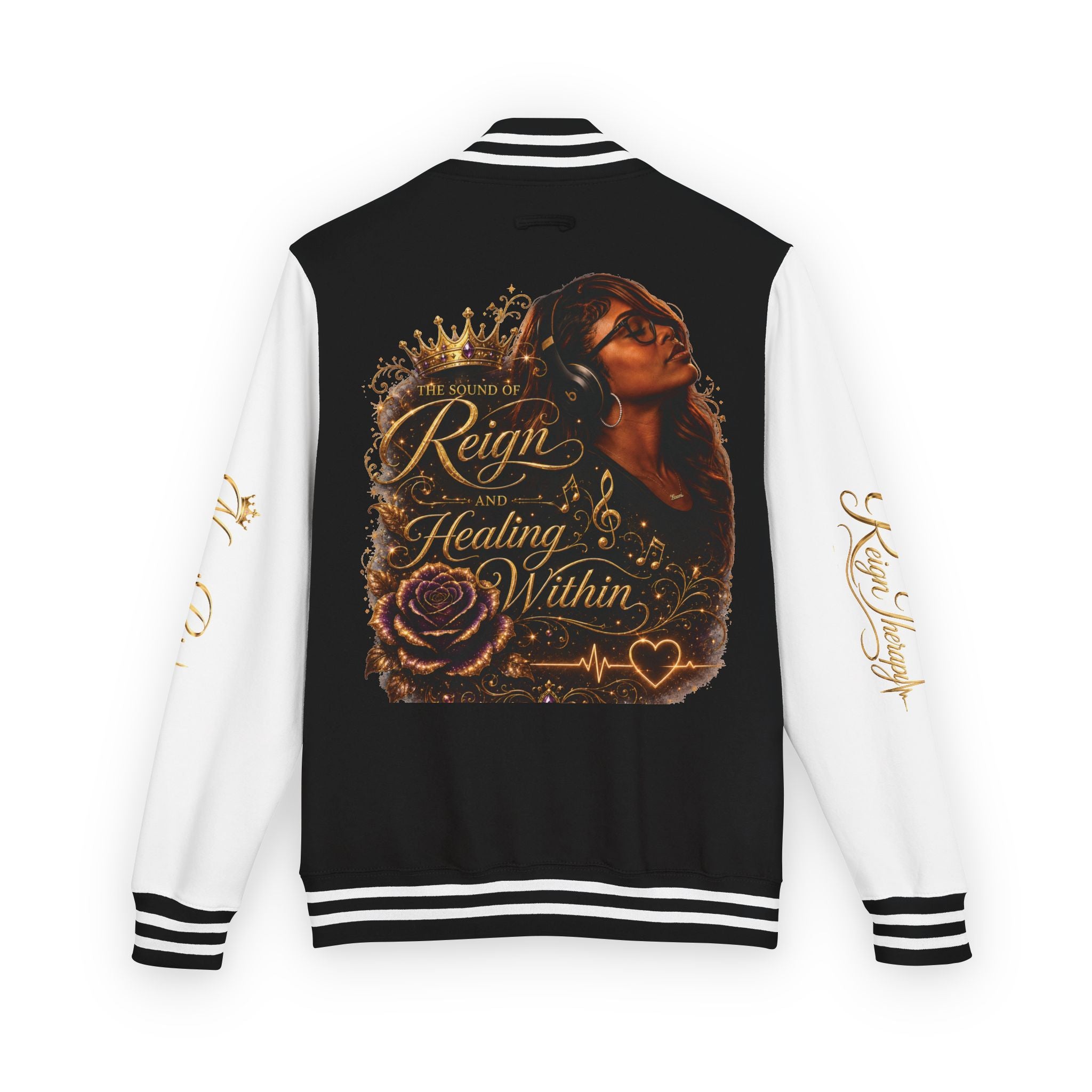 Letterman Jacket — "Reign & Healing Within" Vintage Script Varsity Jacket