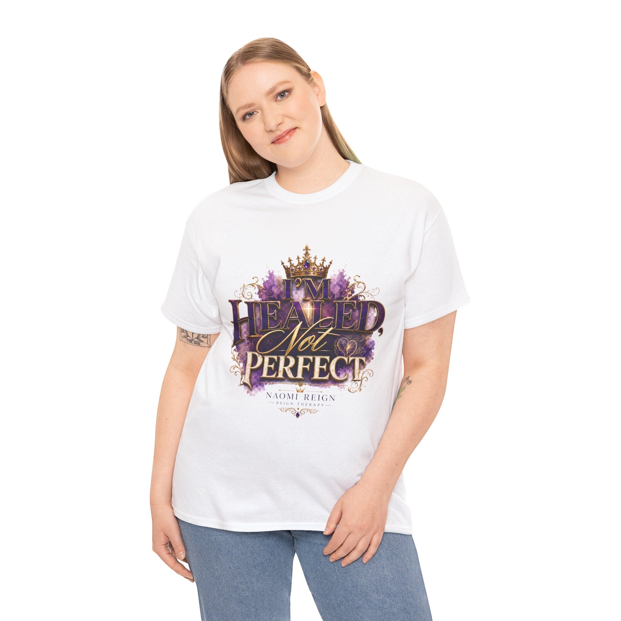 Faith T-Shirt — 'Healed Not Perfect' Inspirational Christian Tee