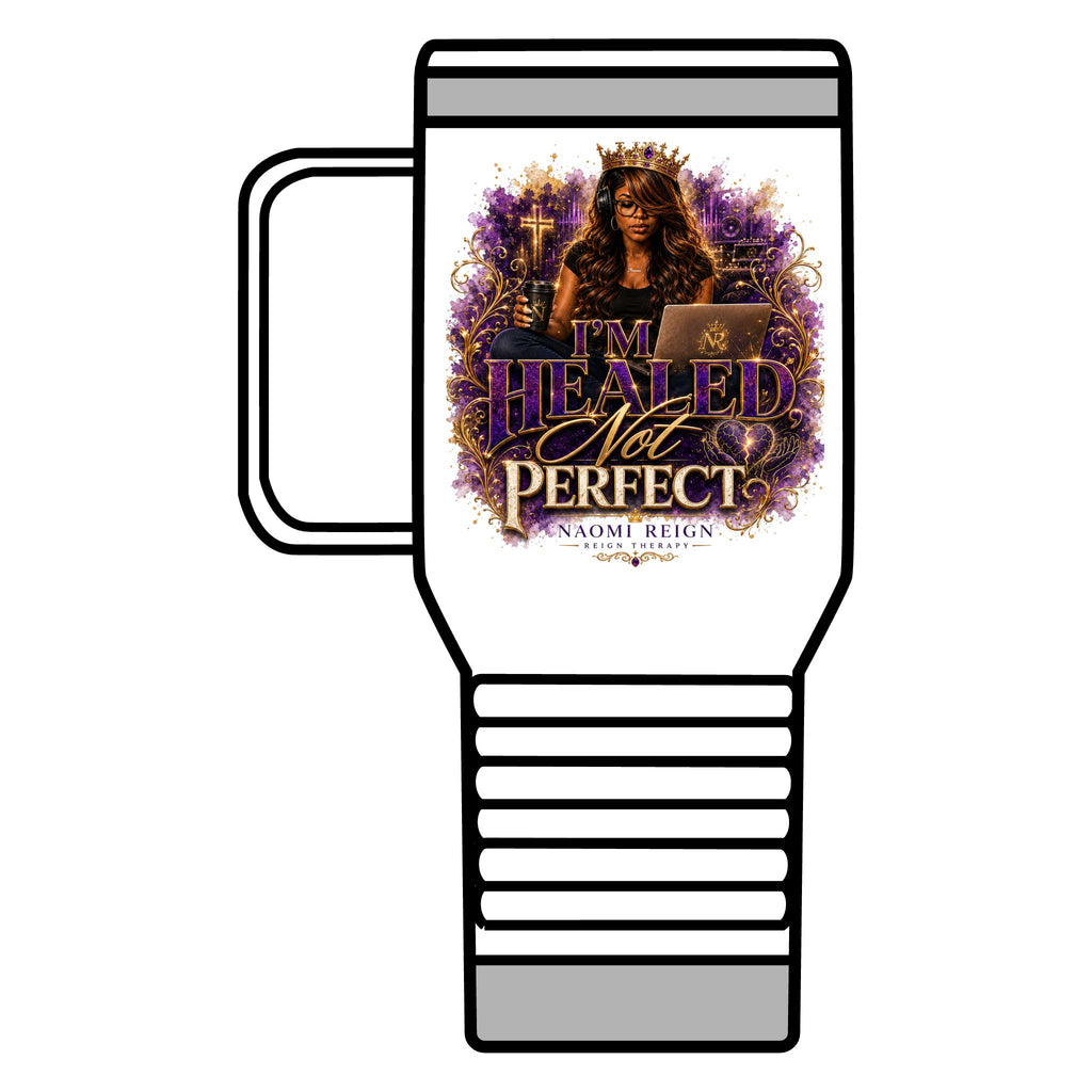 I'm Healed Not Perfect Travel Mug – 20oz Inspirational Coffee Tumbler