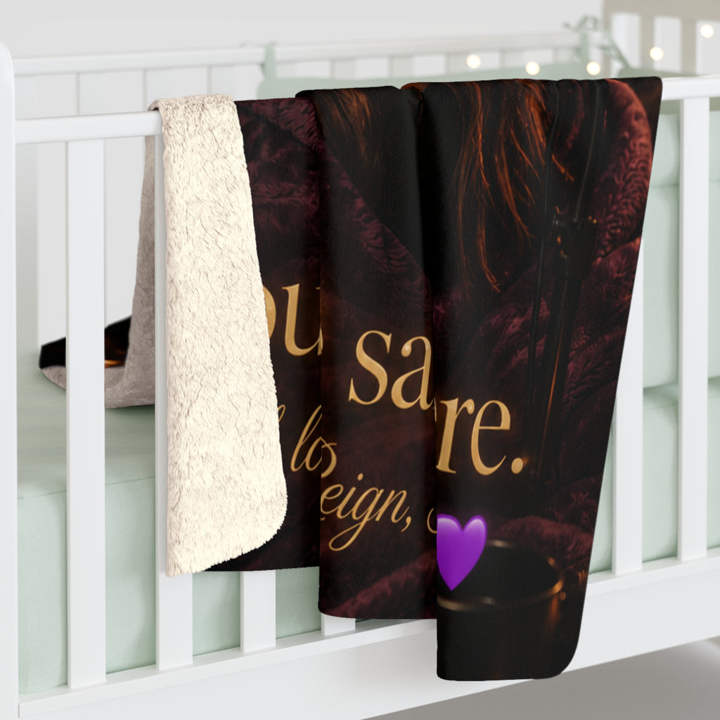 Sherpa Blanket — "You Are Safe Here" Cozy Personalized Throw with Portrait and Message
