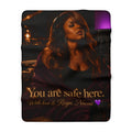 Sherpa Blanket — "You Are Safe Here" Cozy Personalized Throw with Portrait and Message