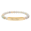 Engravable Natural Stone Stretch Bar Bracelet — Personalized Beaded Bracelet
