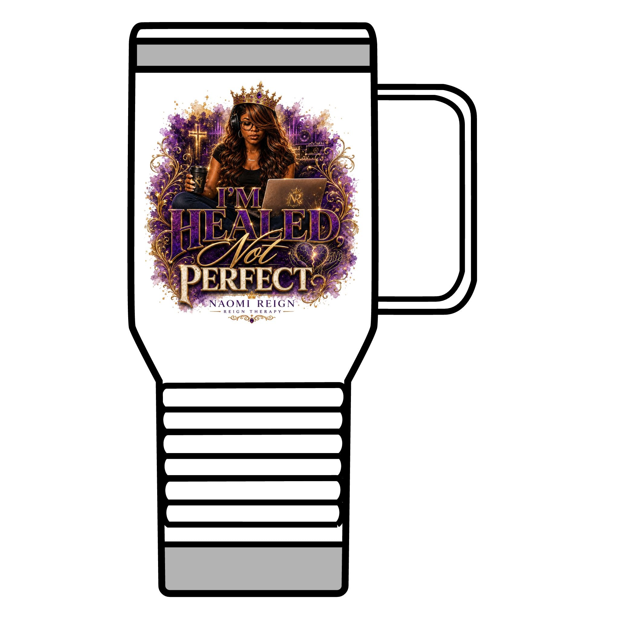 I'm Healed Not Perfect Travel Mug – 20oz Inspirational Coffee Tumbler